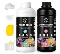 ResinAngel 64OZ / 2L Epoxy Resin Kit - Self-Leveling & Anti-Yellow Clear Resin, Easy 1:1 Ratio for Coasters, Bar Tops, Jewelry, Art Resin Projects