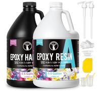 ResinAngel Epoxy Resin Kit 1 Gallon / 3.8L - Crystal Clear 1:1 Mixing Resin, Self-Leveling & Anti-Yellowing Formula for Jewelry Making, Deep Pour Casting & Home Crafts