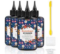 ResinAngel UV Resin Kit 400g, Ready to Use Instant Cure UV Epoxy Resin Set, Super Hard & Clear for Jewelry Casting, Coating, Mini Crafts, DIY Art & Quick Repairs