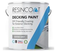 Resincoat DIY Decking Paint 5L, Single Pack Ready to Use Formula, Up to 4x Thicker, Weather Resistant Paint for Outdoor Wood, Made in the UK (Goose Grey)
