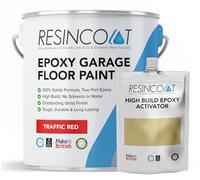 Resincoat Epoxy Garage Floor Paint - 2-Part Resin Coating for Concrete Floors - 4x Thicker & Longer Lasting Than Standard Paint - High Gloss - Easy to Mix & Apply - Made in UK - Traffic Red - 2.5kg