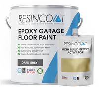 Resincoat Epoxy Garage Floor Paint - 2-Part Resin Coating for Concrete Floors - 4x Thicker & Longer Lasting Than Standard Paint - High Gloss Finish - Easy to Mix & Apply - Made in the UK (Dark Grey)