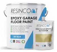 Resincoat Epoxy Garage Floor Paint - 2-Part Resin Coating for Concrete Floors - 4x Thicker & Longer Lasting Than Standard Paint - High Gloss Finish - Easy to Mix & Apply - Made in the UK (Sky Blue)
