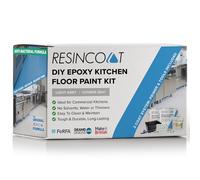 Resincoat Food Safe Kitchen Floor Paint Kit - Complete Primer, Epoxy Paint & Tools Bundle - Antibacterial & Anti Slip Finish for Food Prep & Commercial Kitchens - 20m2 Coverage (Light Grey)