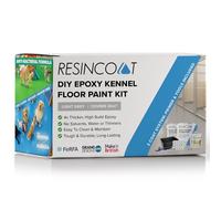 Resincoat Kennel & Cattery Floor Paint Kit - Complete Epoxy Primer, Paint & Tools Bundle - Antibacterial & Anti Slip - Hygienic, Hard Wearing Finish for Concrete Floors - Made in the UK (Light Grey)