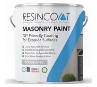 Resincoat Masonry Paint, Durable Exterior Paint for Walls & Outdoor Surfaces, Weather Resistant, Low VOC Single Pack Acrylic Resin Formula, Up to 50m2 Coverage, Smooth Matt Finish, Goose Grey, 5KG