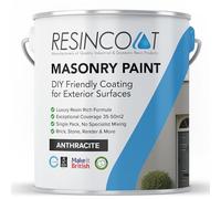 Resincoat Masonry Paint, Durable Exterior Paint for Walls & Outdoor Surfaces, Weather Resistant, Low VOC Single Pack Acrylic Resin Formula, Up to 50m2 Coverage, Smooth Matt Finish (Anthracite, 5KG)