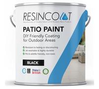 Resincoat Outdoor Patio Paint, UV & Weather Resistant, Easy to Apply Matte Finish Concrete Paint for Slabs & Flags, Black, 5KG