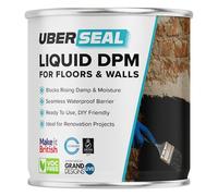Resincoat Uberseal Liquid DPM - Damp Proof Membrane & Waterproof Coating for Floors and Walls - Moisture Barrier for Concrete, Brick, Basements & Foundations (Black, 1L)
