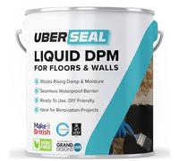 Resincoat Uberseal Liquid DPM - Damp Proof Membrane & Waterproof Coating for Floors and Walls - Moisture Barrier for Concrete, Brick, Basements & Foundations (Black, 5L)