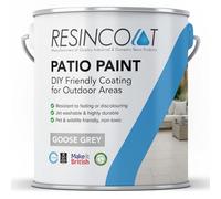 Resincoat UV and Weather Resistant Outdoor Patio Paint - Matte Finish for Concrete Slabs & Flags - Direct from UK Manufacturer - Goose Grey, 5KG