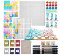 Resiners Chess Mold Set, Silicone Resin Molds for Chess, Dominoes&Checkers
