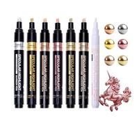 Resiners Chrome Paint Pen, Resin Edge Metallic Pens, 7 Colors Water Based Marker, Reflective Gloss, 2-5mm Larger Application Area, Epoxy Resin Tools and Supplies for Metal Model, Glass Painting DIY