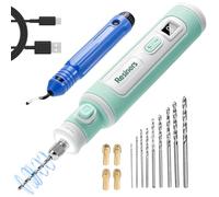 Resiners Electric Resin Drill Pen, Cordless Rotary Tool Kit, 8-Speed Adjustable, Rechargeable 15pcs Jewelry Making Kit with Light Illumination for Resin Molding, Plastic, Wooden DIY Crafts
