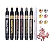 Resiners Mirror Chrome Metallic Markers Pen, 7 Colors Water Based Marker, Reflective Gloss, 2-5mm Larger Application Area, Epoxy Resin Tools and Supplies for Metal Model, Glass Painting DIY