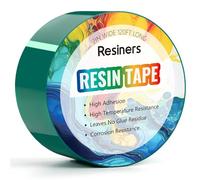 Resiners Resin Tape for Epoxy Resin Molding - 50mm W x 36.5m L - Thermal Adhesive Tape, High Temperature Resistance, Easy Peel-Off, Release Resin Tape for River Tables, Remove Residue, Green