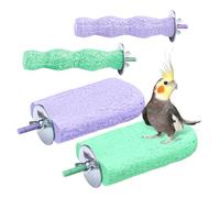 Resinous Bird Beak Grinding Stone, Purple and Green Bird Perch, Parakeet Toys, Bird Perches for Parrots, Bird Cage Accessories