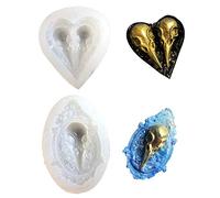 ResinPro 2Pcs/Set Raven Skull Silicone Resin Molds Crow Bird Skeleton Head Epoxy Casting Mold for Halloween Jewelry Making DIY Craft Tools