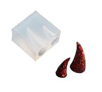 ResinPro Tiny Size Devil Horn Silicone Molds Animal Horn Pendants Jewelry Making Resin Molds Unicorn Mold Dome Cabochon Epoxy Resin Molds Chocolate Candy Mold Cake Decorating Tool