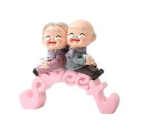 Resins Elder Couple Cake Toppers Couple Miniatures Figurines Ornament For Wedding Anniversary And Love Theme Parties Car Dashboard Ornament