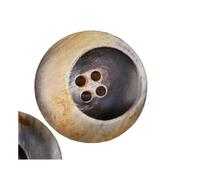 ResinSuit Buttons, Buffalo Horn Buttons 4 Hole Round Coat Bending Moon 12.5-30mm 10pcs Suit Set(36l = 23.0mm*Irregular)