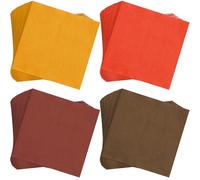Resinta 120 Pieces Cocktail Napkin Thanksgiving Fall Paper Napkins Beverage Autumn Color Disposable Dinner Napkins Red Orange Yellow Green Luncheon Napkins for Party Favors, 4 Colors