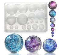 RESINWORLD 20-Cavity Sphere Molds for Resin, Round Ball Resin Mold, Silicone Orbs Mold for Jewellery Making