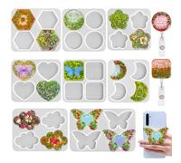 RESINWORLD Badge Reel Grip Size Mold for Resin, Silicone Mold for Earrings or Studs, Keychains, Phone Grips and Magnets