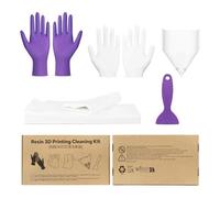 RESIONE 3D Printer Cleaning Kit - Includes Nitrile Rubber Gloves, Liner Gloves, Cleaning Cloths, Funnels & Plastic Scraper - Must-Have 3D Printer Accessories for Resin 3D Printing Maintenance