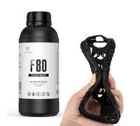 RESIONE 3D Printer Resin Rubber, F80 Elastic Resin with High Elongation at Break High Resilience, 405nm UV Elastomer Resin for LCD DLP MSLA 3D Printing (Black, 1000g)