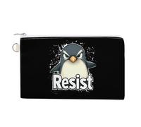 Resist Angry Penguins Portable Coin Purse Pouch Funny Zero Wallet with Zipper Lightweight Organizer Bags for Women Men