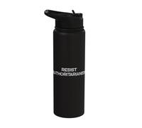 Resist Authoritarianism | Political Protest - Bold Stainless Steel Insulated Water Bottle