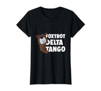 Resist Bear with Words Foxtrot Delta Tango Save Our Parks Value Graphic T-Shirt, Women, Black, XL