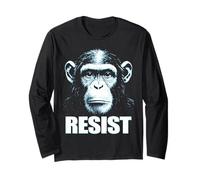 Resist Chimp - Primate Equality Freedom & Monkey Lovers Long Sleeve T-Shirt