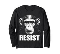 Resist Chimp | Primate Equality Freedom & Monkey Lovers Long Sleeve T-Shirt