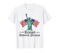 resist dissent persist feminist women american Flag Liberty T-Shirt
