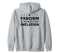 Resist Fascism is Worse Than Inflation No Kings Anti-Fascism Zip Hoodie