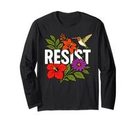 RESIST Floral Political Protest Feminist Resist Long Sleeve T-Shirt