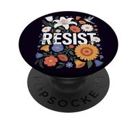 Resist Floral Protest Feminist Political Anti-Trum Phone PopSockets Adhesive PopGrip