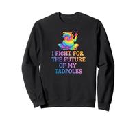 Resist for the Tadpoles Colorful Frog Comes in Peace Sweatshirt