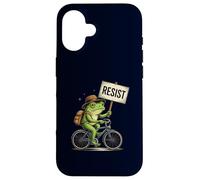 Resist Frog On Bicycle Funny Motivational Protest Sign Case for iPhone 16