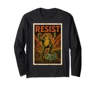 Resist Frog with Foot On Ice Action Poster Style Wake Up Long Sleeve T-Shirt