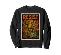 Resist Frog With Foot On Ice Action Poster Style Wake Up Sweatshirt