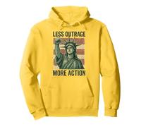 Resist Less Outrage More Action Statue of Liberty Protest Pullover Hoodie