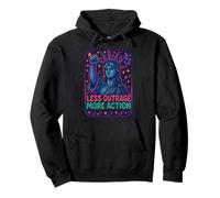 Resist Less Outrage More Action Statue of Liberty Protest Pullover Hoodie