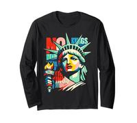 Resist Liberty Cat Equality Retro Edgy Subtle Protest Statue Long Sleeve T-Shirt