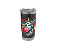 Resist Liberty Cat Equality Retro Edgy Subtle Protest Statue Stainless Steel Insulated Tumbler