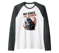 Resist NO Kings JUST Ramen Cat Mom Protest Advocate Campaign Raglan Baseball Tee