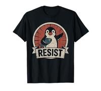 Resist Penguin Activism Vintage Graphic Design T-Shirt