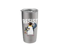 Resist Penguin I Stand with The Penguins Funny Tariffs Meme Stainless Steel Insulated Tumbler